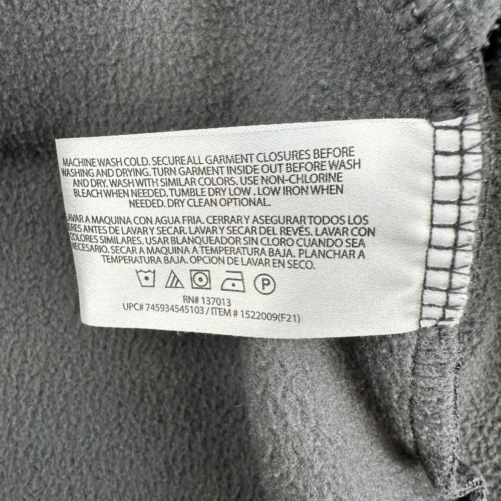Orvis‎ Mens Large Full Zip Fleece Jacket Charcoal Gray Black Contrast 1522009